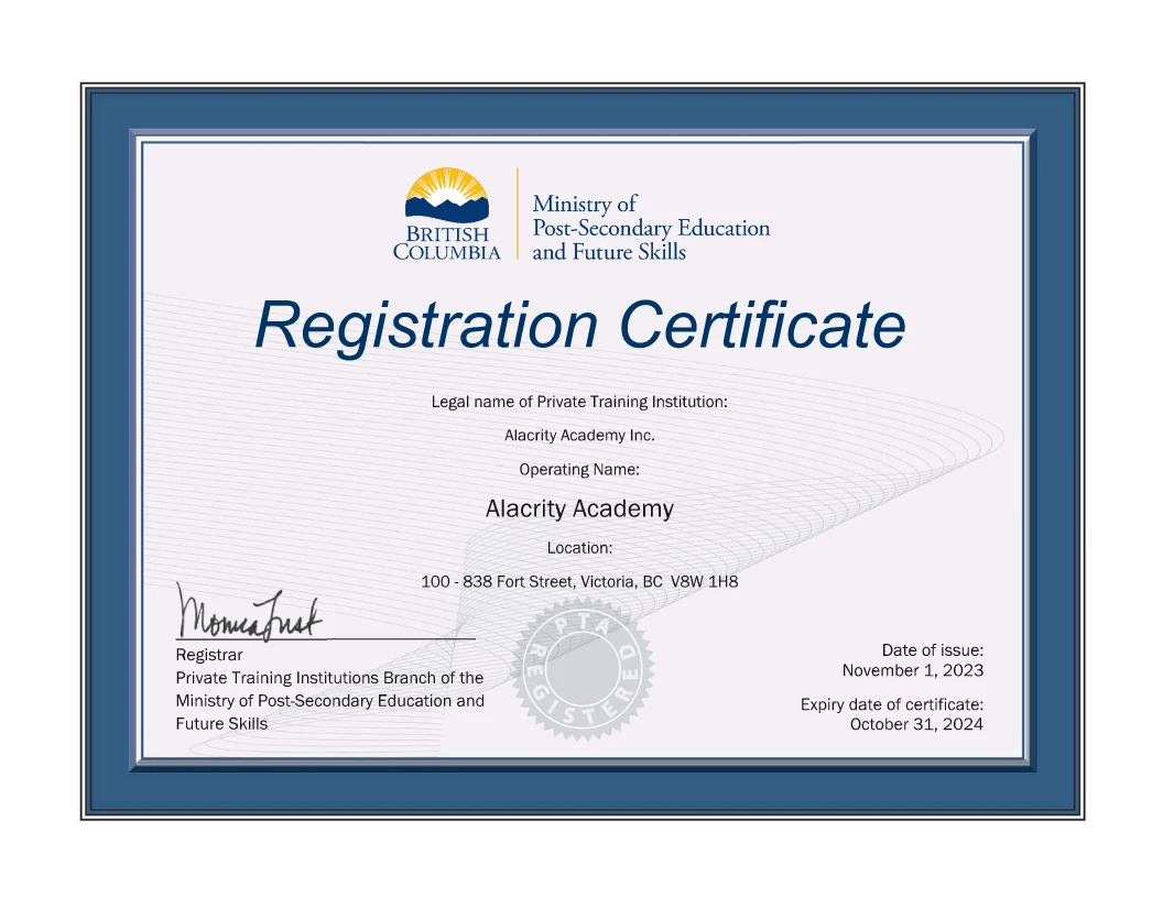 Digital Marketing Bootcamp Registration Certificate